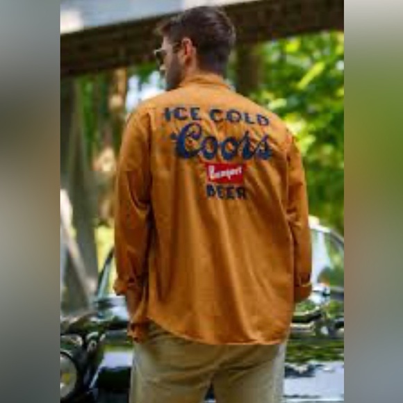 American Needle Other - Coors Banquet Beer Shirt Long Sleeve Brown Button Up Collared Men’s Size Small